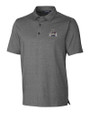 Utah State Aggies College Vault Cutter & Buck Forge Heathered Stretch Mens Polo Charcoal Heather Mannequin