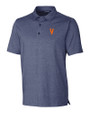 Virginia Hoos College Vault Cutter & Buck Forge Heathered Stretch Mens Polo Indigo Heather Mannequin