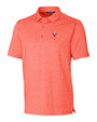 Virginia Tech Hokies College Vault Cutter & Buck Forge Heathered Stretch Mens Polo College Orange Heather Mannequin