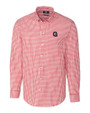 Gonzaga Bulldogs College Vault Cutter & Buck Easy Care Stretch Gingham Mens Long Sleeve Dress Shirt Cardinal Red Mannequin
