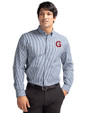 Gonzaga Bulldogs College Vault Cutter & Buck Easy Care Stretch Gingham Mens Long Sleeve Dress Shirt Liberty Navy Front