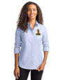 Northern Arizona Lumberjacks College Vault Cutter & Buck Stretch Oxford Womens Long Sleeve Dress Shirt Light Blue Front