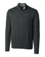 Georgetown Hoyas College Vault Cutter & Buck Lakemont Tri-Blend Mens Big and Tall Quarter Zip Pullover Sweater Charcoal Heather Mannequin
