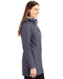 Utah State Aggies College Vault Cutter & Buck Rainier PrimaLoft®  Womens Eco Insulated Hooded Long Coat Anthracite Melange Side