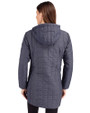 Utah State Aggies College Vault Cutter & Buck Rainier PrimaLoft®  Womens Eco Insulated Hooded Long Coat Anthracite Melange Back