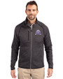 Northwestern Wildcats College Vault Cutter & Buck Mainsail Sweater-Knit Mens Full Zip Jacket Charcoal Heather Front