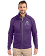 Northwestern Wildcats College Vault Cutter & Buck Mainsail Sweater-Knit Mens Full Zip Jacket College Purple Heather Front