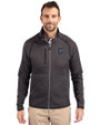 Georgetown Hoyas College Vault Cutter & Buck Mainsail Sweater-Knit Mens Full Zip Jacket Charcoal Heather Front