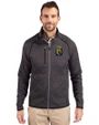 FIU Panthers College Vault Cutter & Buck Mainsail Sweater-Knit Mens Full Zip Jacket Charcoal Heather Front