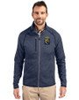 FIU Panthers College Vault Cutter & Buck Mainsail Sweater-Knit Mens Full Zip Jacket Liberty Navy Heather Front