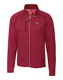 Louisville Cardinals College Vault Cutter & Buck Mainsail Sweater-Knit Mens Full Zip Jacket Cardinal Red Heather Mannequin