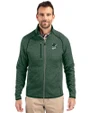 Portland State Vikings College Vault Cutter & Buck Mainsail Sweater-Knit Mens Full Zip Jacket Hunter Heather Front