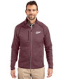 New Mexico State Aggies College Vault Cutter & Buck Mainsail Sweater-Knit Mens Full Zip Jacket Bordeaux Heather Front