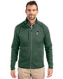 Michigan State Spartans College Vault Cutter & Buck Mainsail Sweater-Knit Mens Full Zip Jacket Hunter Heather Front