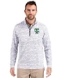 Tulane Green Wave College Vault Cutter & Buck Traverse Stretch Eco Camo Print Quarter Zip Mens Pullover Charcoal Front