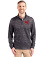Western Kentucky Hilltoppers College Vault Cutter & Buck Traverse Stretch Eco Camo Print Quarter Zip Mens Pullover Black Front