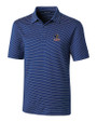 Delaware Fightin' Blue Hens College Vault Cutter & Buck Forge Pencil Stripe Stretch Mens Polo Tour Blue Mannequin