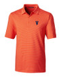 Virginia Hoos College Vault Cutter & Buck Forge Pencil Stripe Stretch Mens Polo College Orange Mannequin