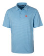 Ole Miss Rebels College Vault Cutter & Buck Forge Pencil Stripe Stretch Mens Polo Atlas Light Blue Mannequin