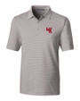 Western Kentucky Hilltoppers College Vault Cutter & Buck Forge Pencil Stripe Stretch Mens Polo Polished Medium Gray Mannequin