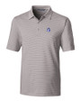 Fresno State Bulldogs College Vault Cutter & Buck Forge Pencil Stripe Stretch Mens Polo Polished Medium Gray Mannequin