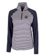 FIU Panthers College Vault Cutter & Buck Forge Tonal Stripe Stretch Half Zip Womens Top Liberty Navy Mannequin