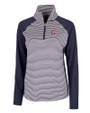 Gonzaga Bulldogs College Vault Cutter & Buck Forge Tonal Stripe Stretch Half Zip Womens Top Liberty Navy Mannequin