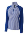 Fresno State Bulldogs College Vault Cutter & Buck Forge Tonal Stripe Stretch Half Zip Womens Top Tour Blue Mannequin