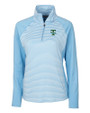 Tulane Green Wave College Vault Cutter & Buck Forge Tonal Stripe Stretch Half Zip Womens Top Atlas Light Blue Mannequin