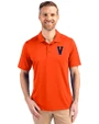 Virginia Hoos College Vault Cutter & Buck Prospect Eco Textured Stretch Recycled Mens Big & Tall Polo College Orange Front