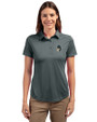 Michigan State Spartans College Vault Cutter & Buck Prospect Eco Textured Stretch Recycled Womens Short Sleeve Polo Elemental Grey Front