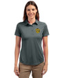 Missouri Tigers College Vault Cutter & Buck Prospect Eco Textured Stretch Recycled Womens Short Sleeve Polo Elemental Grey Front