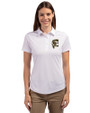 Grambling Tigers College Vault Cutter & Buck Prospect Eco Textured Stretch Recycled Womens Short Sleeve Polo White Front