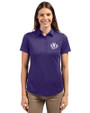 Texas Christian Horned Frogs College Vault Cutter & Buck Prospect Eco Textured Stretch Recycled Womens Short Sleeve Polo College Purple Front