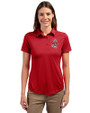 Washington State Cougars College Vault Cutter & Buck Prospect Eco Textured Stretch Recycled Womens Short Sleeve Polo Cardinal Red Front