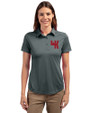 Western Kentucky Hilltoppers College Vault Cutter & Buck Prospect Eco Textured Stretch Recycled Womens Short Sleeve Polo Elemental Grey Front