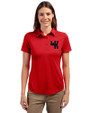 Western Kentucky Hilltoppers College Vault Cutter & Buck Prospect Eco Textured Stretch Recycled Womens Short Sleeve Polo Red Front