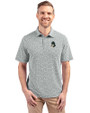 Michigan State Spartans College Vault Cutter & Buck Virtue Eco Pique Botanical Print Recycled Mens Polo Hunter Green Front