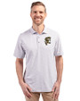 Grambling Tigers College Vault Cutter & Buck Virtue Eco Pique Botanical Print Recycled Mens Polo Polished Medium Gray Front