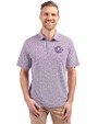 Texas Christian Horned Frogs College Vault Cutter & Buck Virtue Eco Pique Botanical Print Recycled Mens Polo College Purple Front