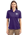 Texas Christian Horned Frogs College Vault Cutter & Buck Virtue Eco Pique Recycled Womens Polo College Purple Front