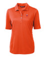 Virginia Tech Hokies College Vault Cutter & Buck Virtue Eco Pique Recycled Womens Polo College Orange Mannequin