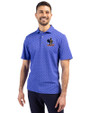 Delaware Fightin' Blue Hens College Vault Cutter & Buck Virtue Eco Pique Tile Print Recycled Mens Polo Chelan Blue Front