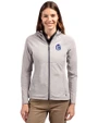 Fresno State Bulldogs College Vault Cutter & Buck Adapt Eco Knit Hybrid Recycled Womens Full Zip Jacket Polished Medium Gray Front