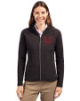 Utah Utes College Vault Cutter & Buck Adapt Eco Knit Hybrid Recycled Womens Full Zip Jacket Black Front
