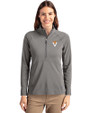 Virginia Tech Hokies College Vault Cutter & Buck Adapt Eco Knit Stretch Recycled Womens Half Zip Pullover Elemental Grey Front