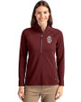 Southern Illinois Salukis College Vault Cutter & Buck Adapt Eco Knit Stretch Recycled Womens Half Zip Pullover Bordeaux Front