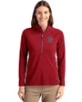 Gonzaga Bulldogs College Vault Cutter & Buck Adapt Eco Knit Stretch Recycled Womens Half Zip Pullover Cardinal Red Front