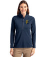 FIU Panthers College Vault Cutter & Buck Adapt Recycled Soft Knit Stretch Womens Half Zip Pullover Navy Blue Front