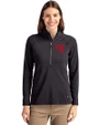 Western Kentucky Hilltoppers College Vault Cutter & Buck Adapt Eco Knit Stretch Recycled Womens Half Zip Pullover Black Front